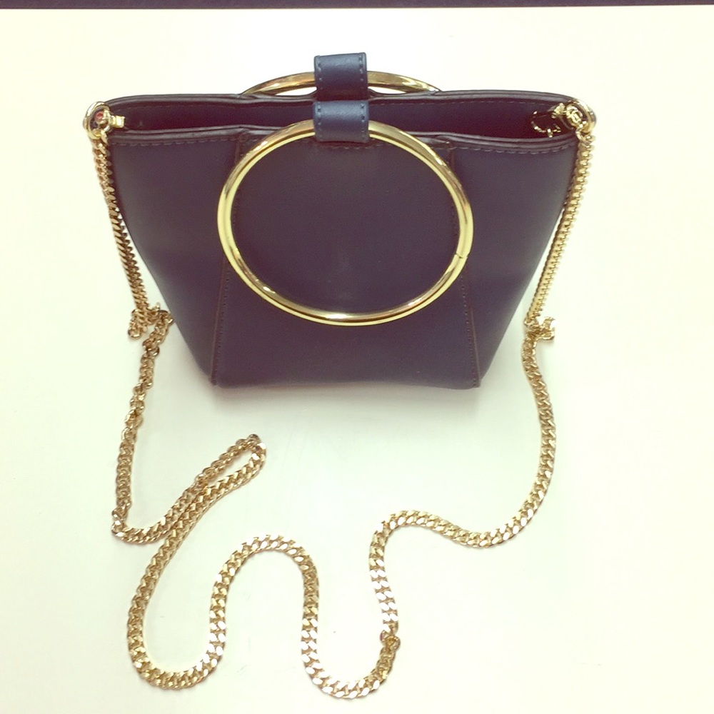 NWOT! Co lab Montreal mini bag in Navy with gold.